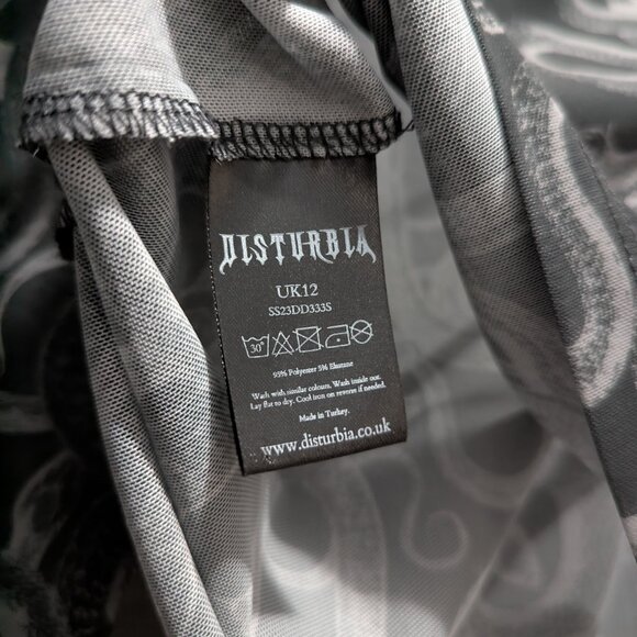 Disturbia Serpente Print Mesh Short Sleeve Crop Top - Picture 8 of 10